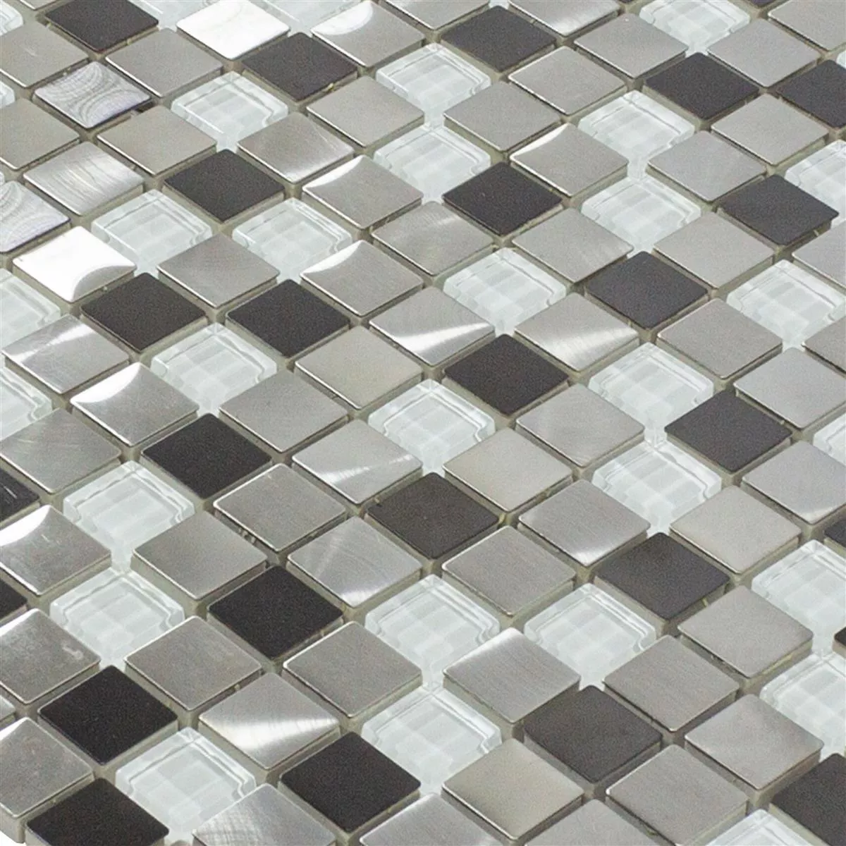 Üveg Fém Rozsdamentes Acél Mozaik Csempe Stella Fehér Ezüst