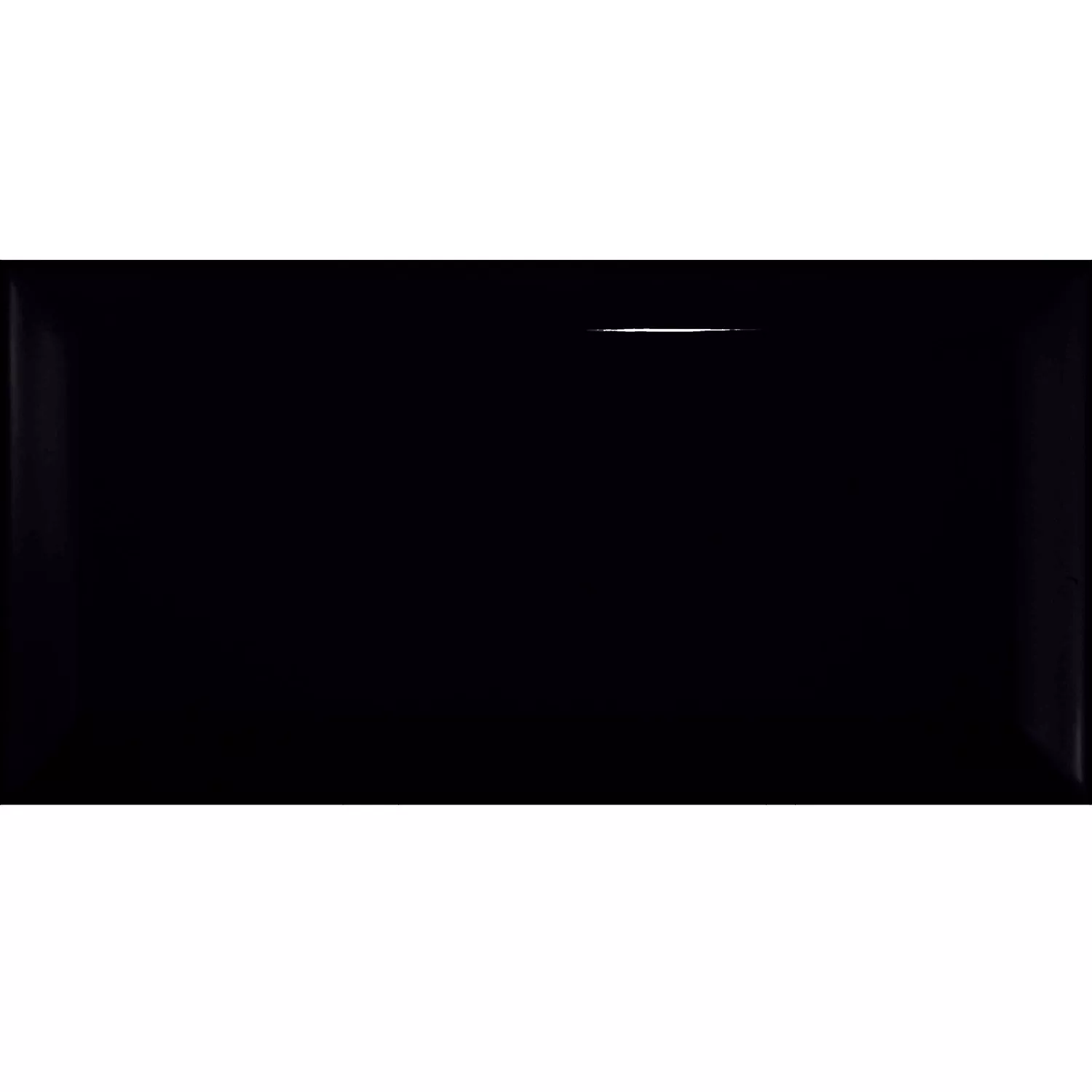 Metró csempe Fekete Csillogó 7,5x15 cm Fazetta Pitcox Negro