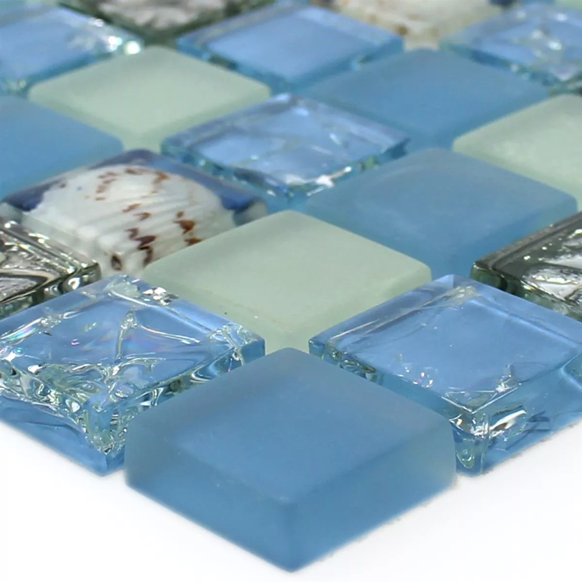 Üveg Héj Mozaik Csempe Byron Kék Mix