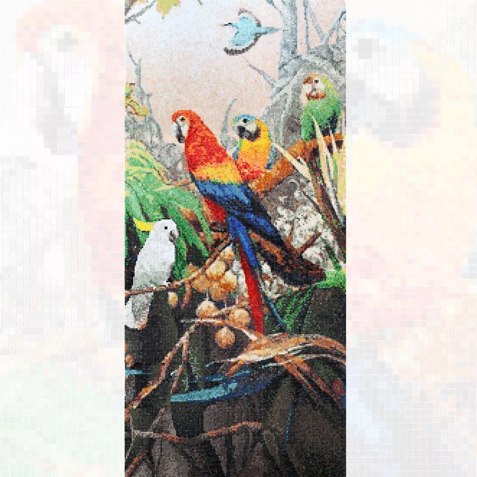 Üvegmozaik Kép Parrots 100x240cm