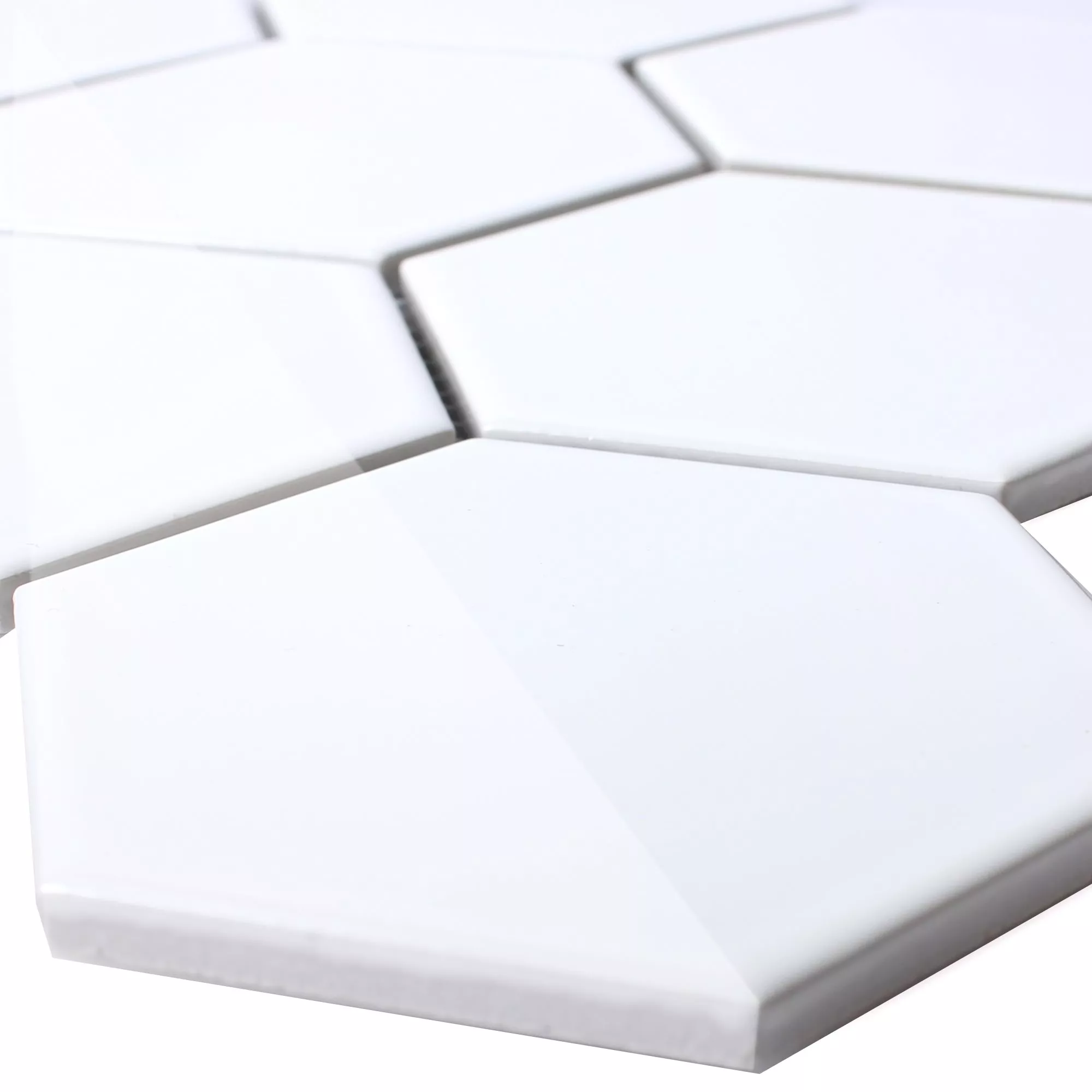 Fazekasság Mozaik Csempe Hatszög Salamanca Fehér Csillogó H95