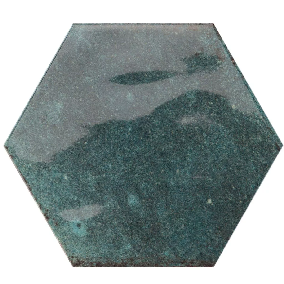Fali Csempe Arosa Csillogó Hullámos Hatszög Csendes-Óceáni Kék 17,3x15cm