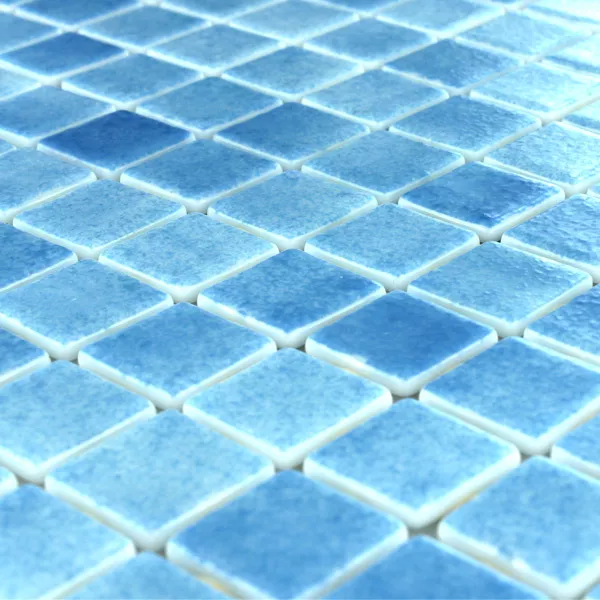 Üveg Medence Pool Mozaik 25x25x4mm Világoskék Mix