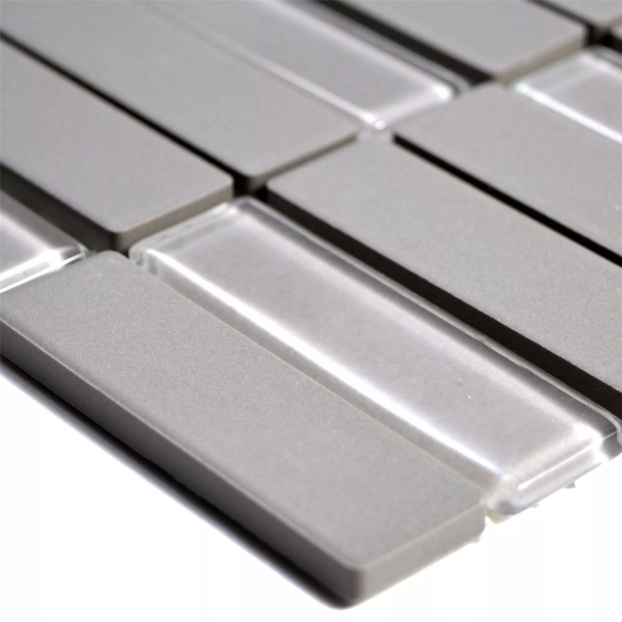 Mozaik Csempe Mázatlan Garden Szürke Rúd