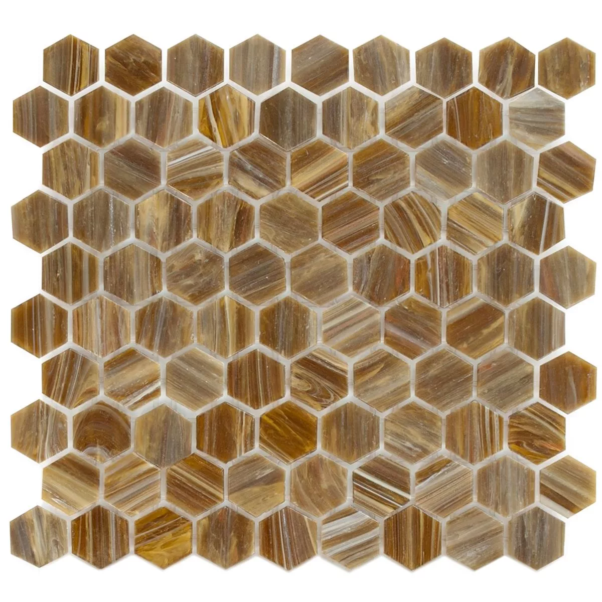 Üvegmozaik Csempék Trend-Vi Hexagonal 282 Bronz Barna