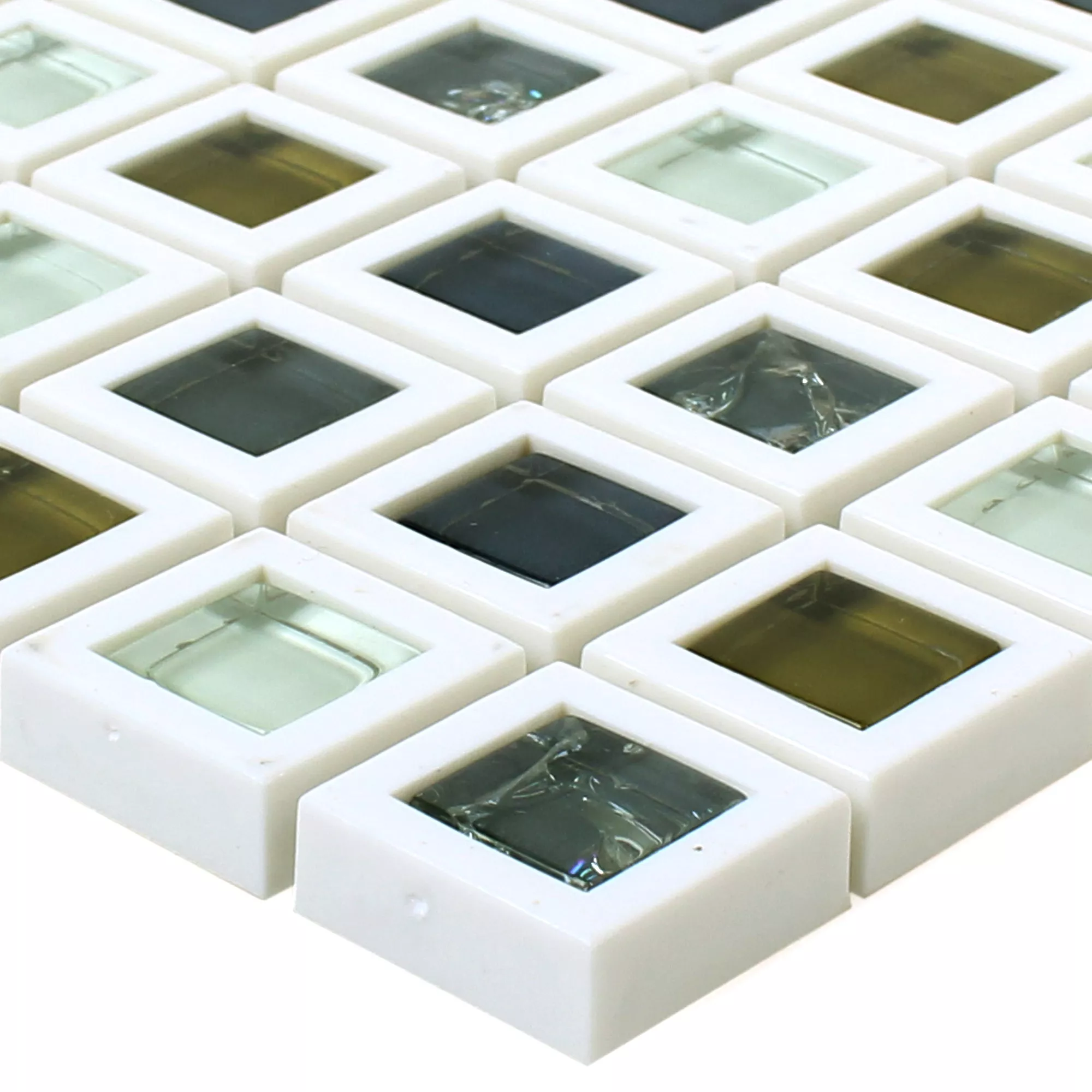 Üveg Műanyag Mozaik Anatolia Zöld Fehér