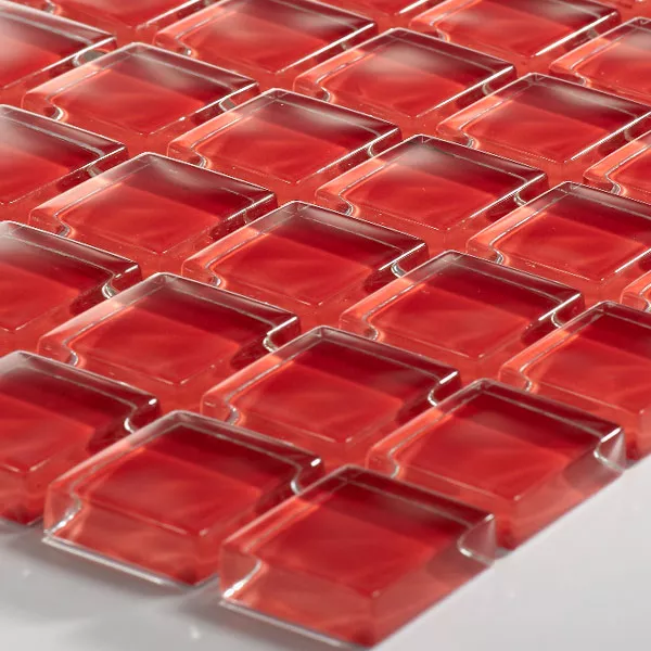 Üvegmozaik Csempék Uni 23x23x8mm Piros