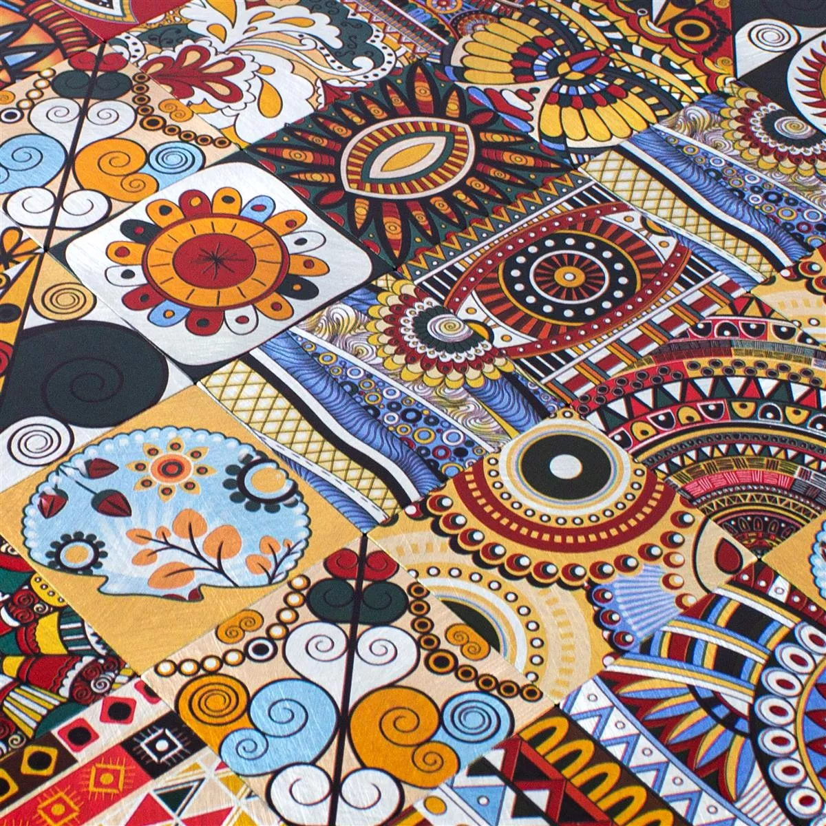Fém Retro Mozaik Csempe AyBatur Öntapadós Sokszínű