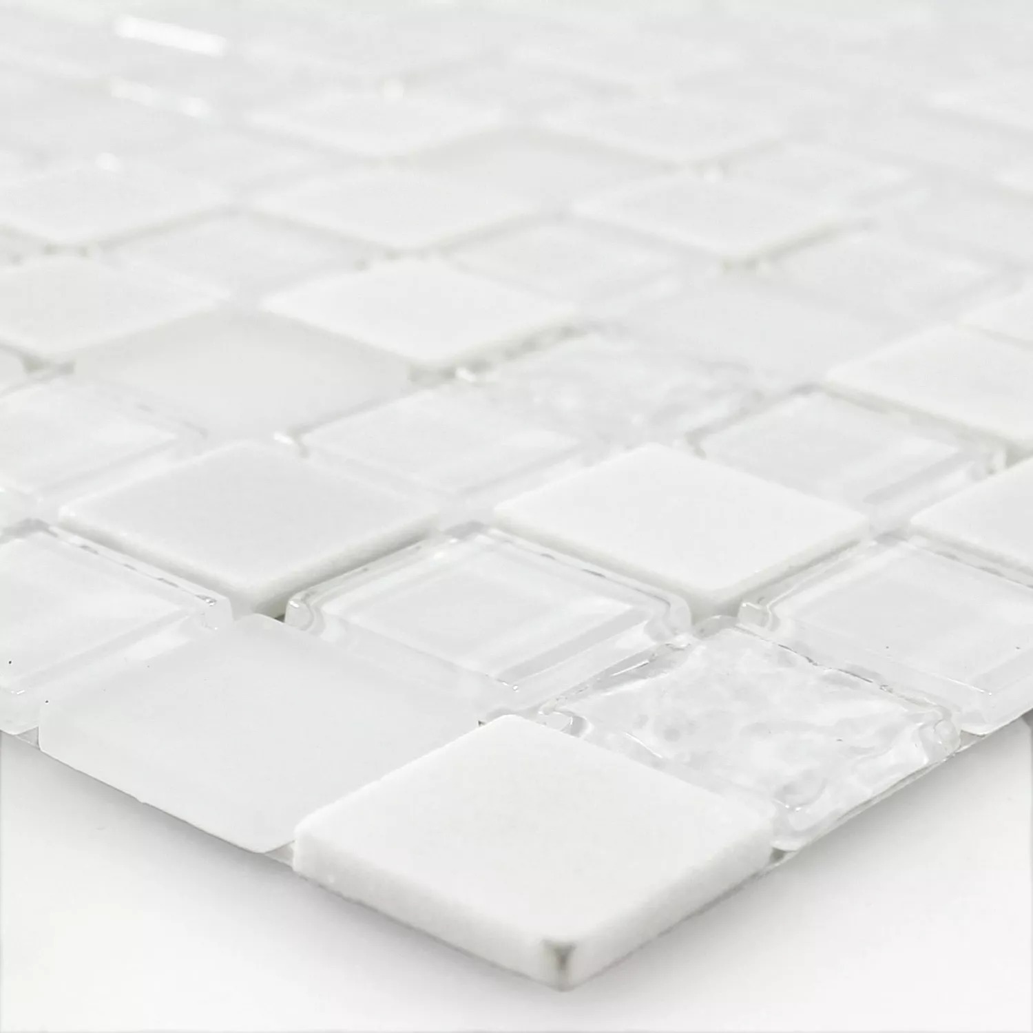 Öntapadó Mozaik Természetes Kő Üveg Mix Fehér