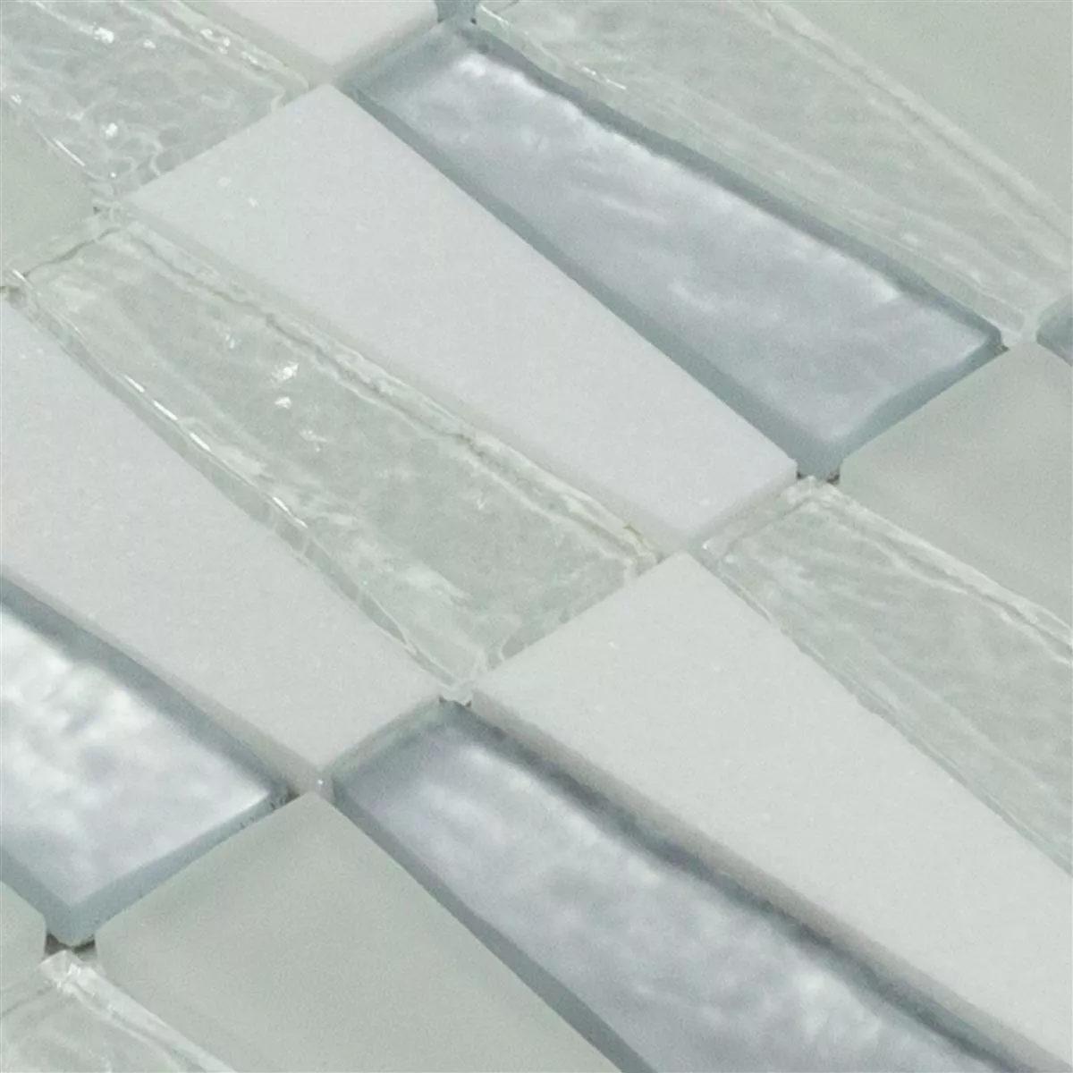 Üveg Természetes Kő Mozaik Csempék Marseille Fehér Mix 