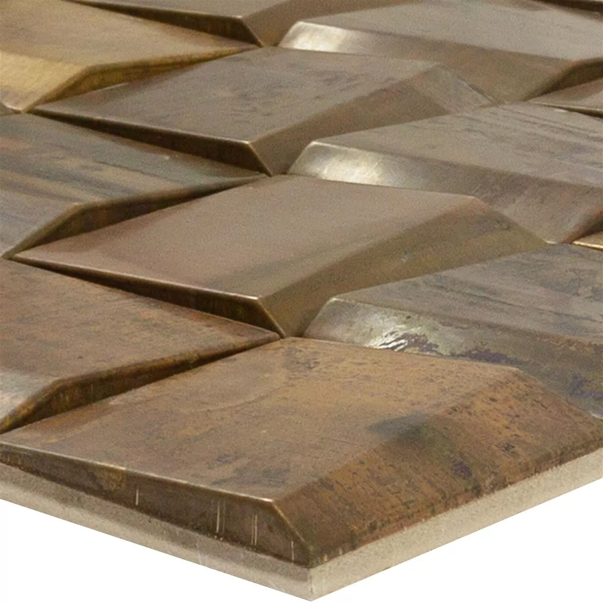 Fém Réz Mozaik Csempe Copperfield 3D 48x48mm Fém Réz Mozaik Csempe Copperfield 3D 48x48mm