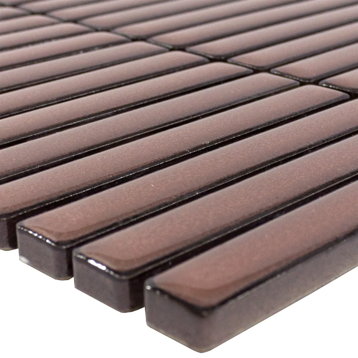Mozaik Csempe Wallachia Barna Csillogó 12x92x8 mm
