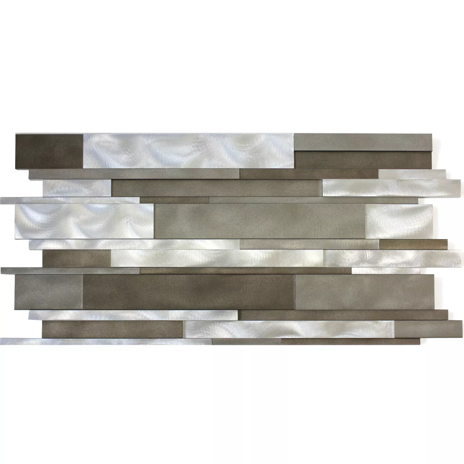 Mozaik Csempe Alumínium Fém Talara Sár Mix 300x600mm