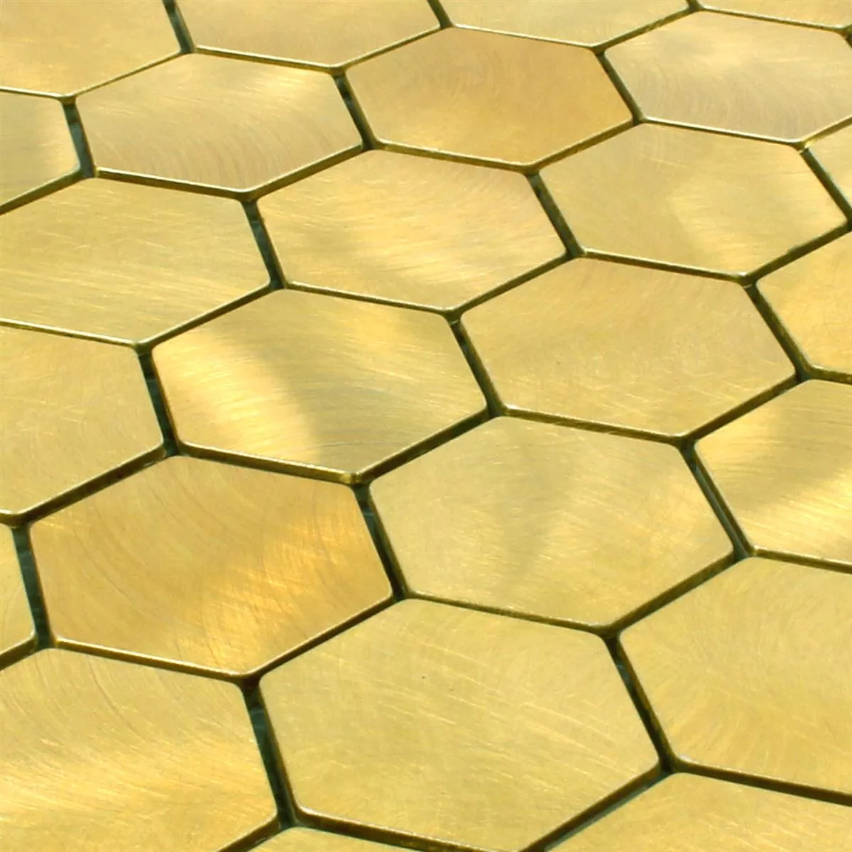 Mozaik Csempe Alumínium Manhatten Hatszög Arany