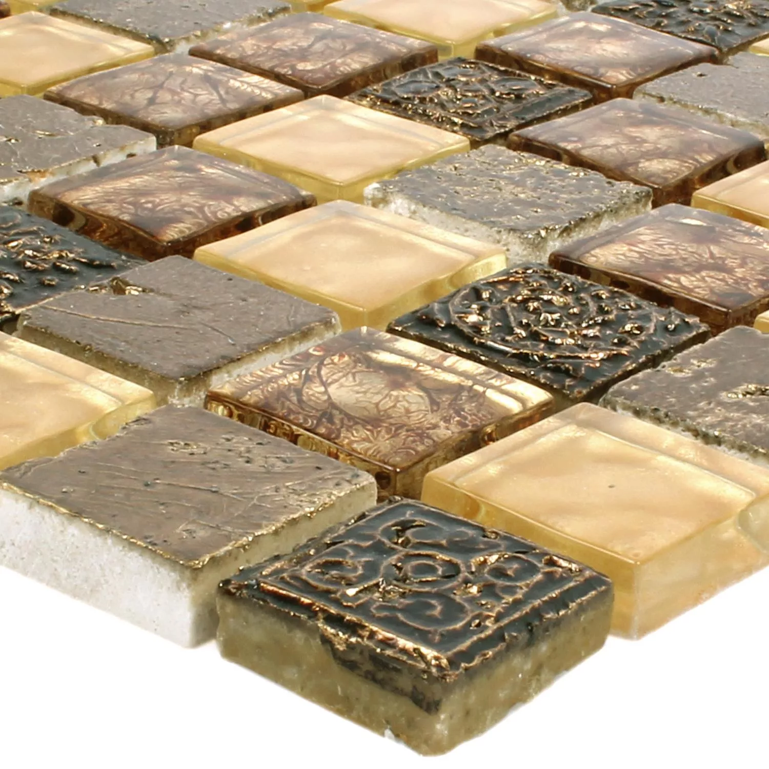 Mozaik Csempe Üveg Természetes Kő Maya Arany