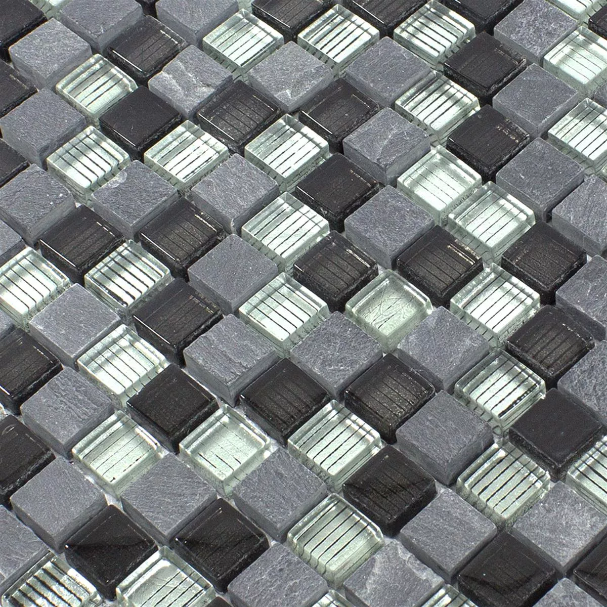 Mozaik Csempe Üveg Természetes Kő Lincoln Szürke Ezüst