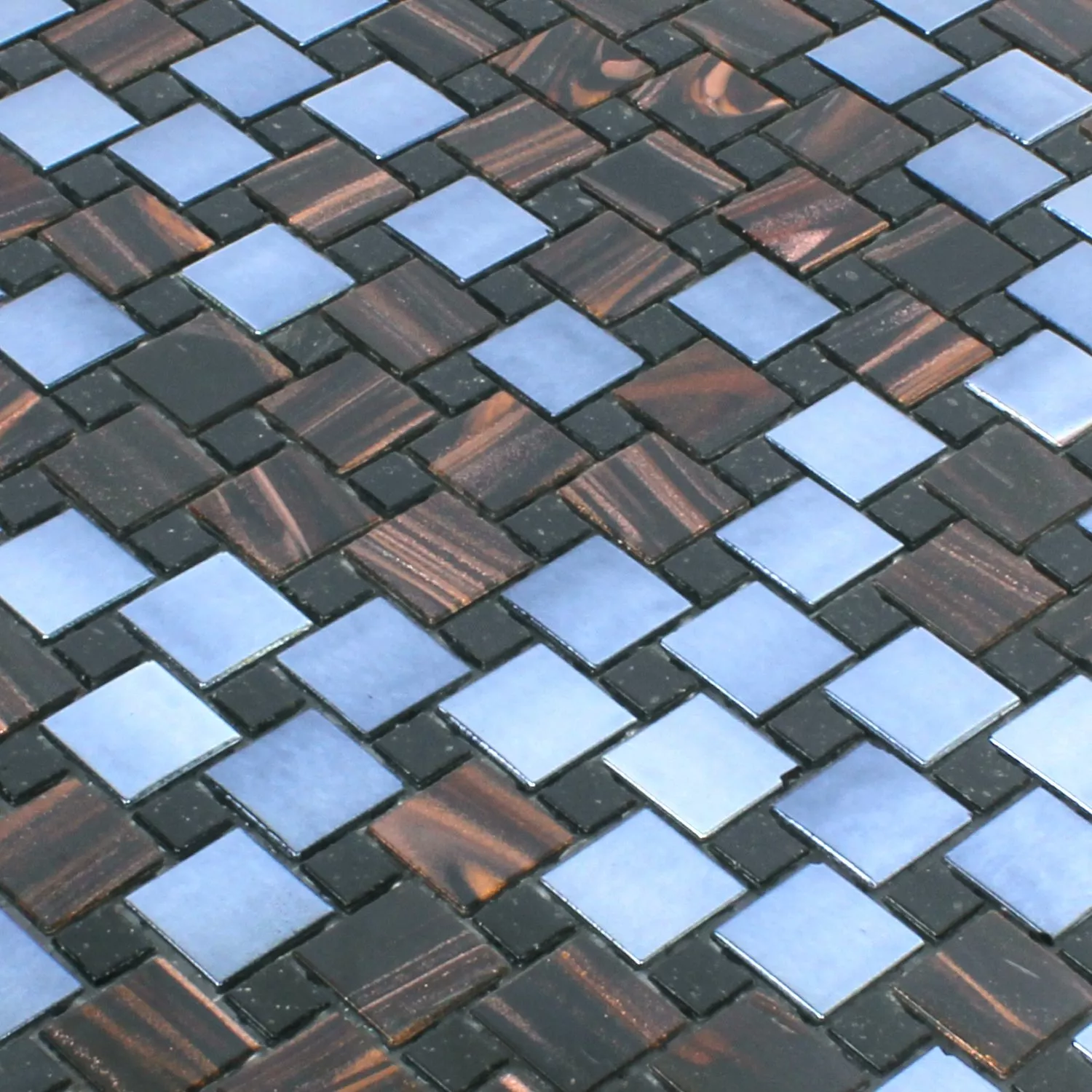 Mozaik Csempe Üveg Tahiti Barna Metallic
