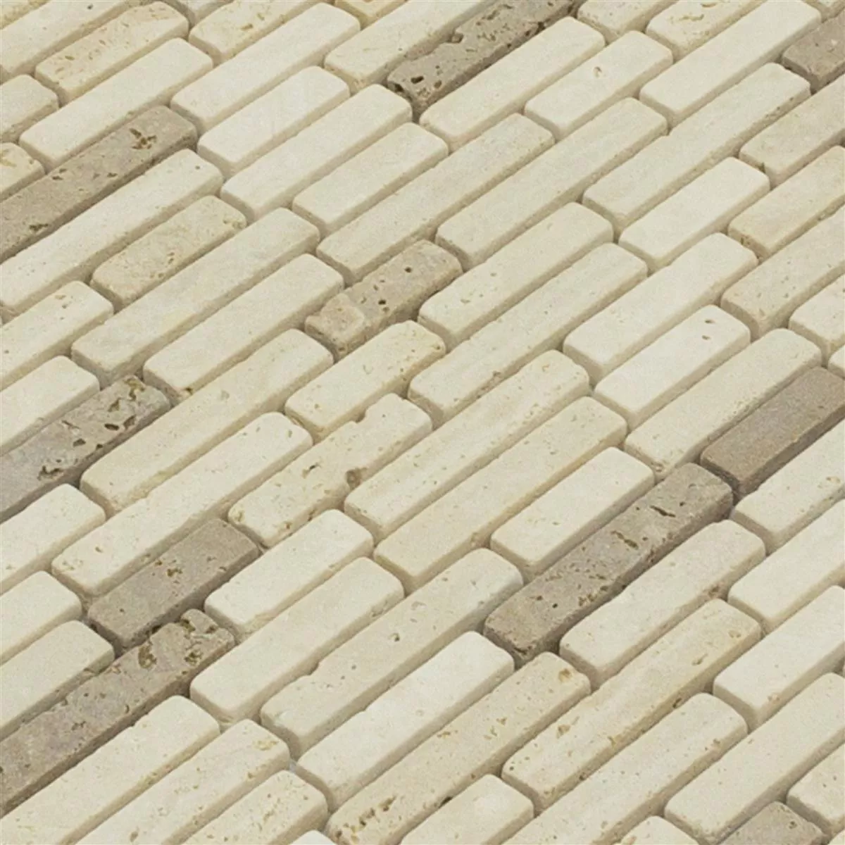 Üveggolyó Természetes Kő Mozaik Csempék Tuscania Brick Bézs