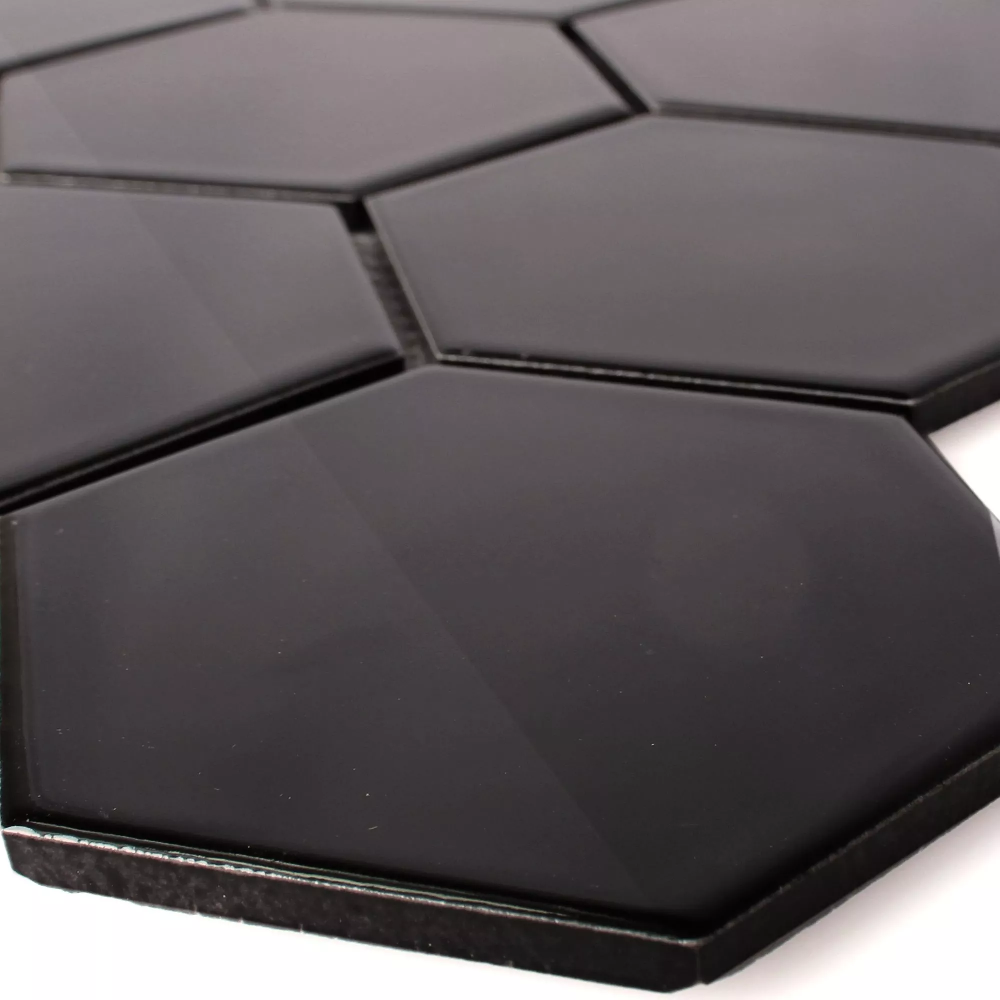 Fazekasság Mozaik Csempe Hatszög Salamanca Fekete Csillogó H95