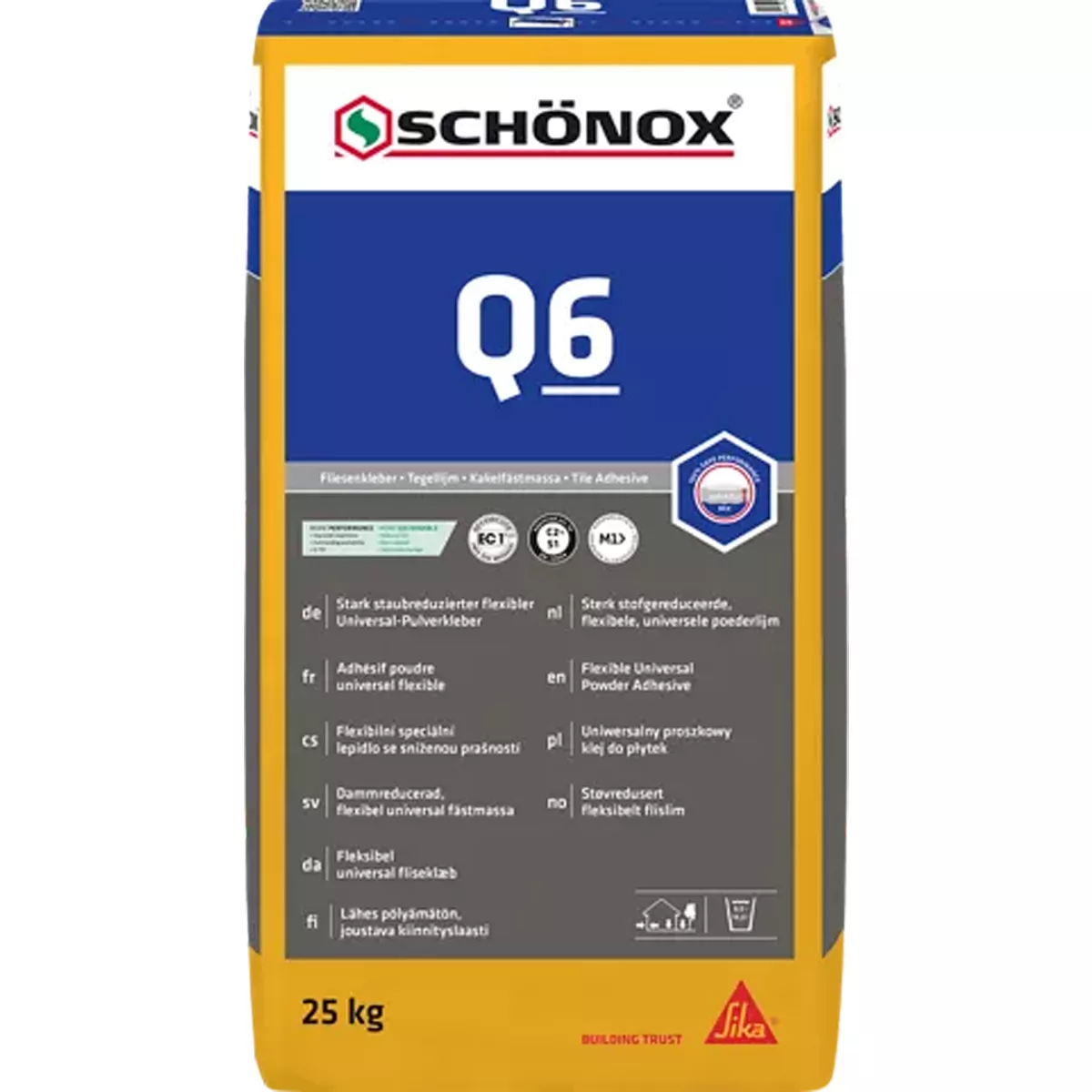 Csemperagasztó Schönox Q6 - univerzális fal- és padlóragasztó (25 kg)