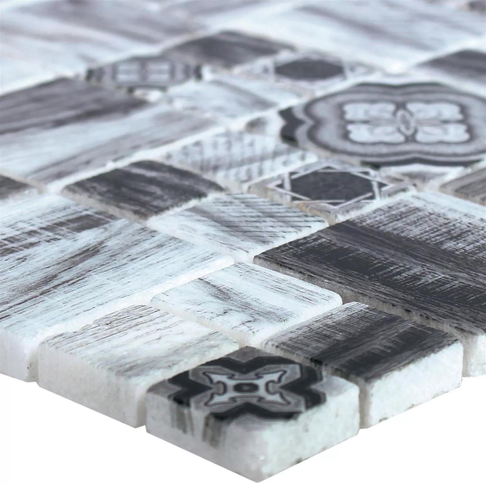 Üveggolyó Természetes Kő Fa Megjelenés Mozaik Csempe Portland Szürke Mix