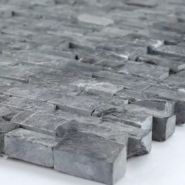 Mozaik Csempe Üveggolyó Falra Néző Brickstones Fekete