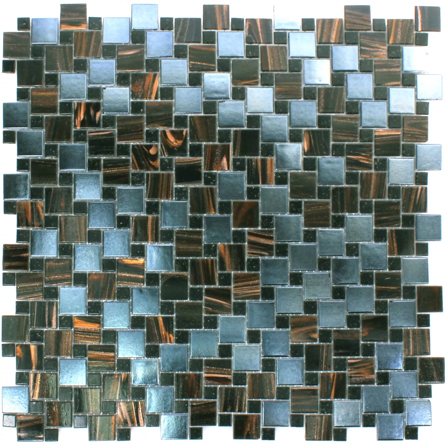 Mozaik Csempe Üveg Tahiti Barna Metallic